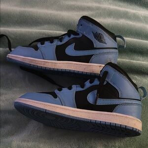 Jordan Blue and Black Mid-Top Sneakers
